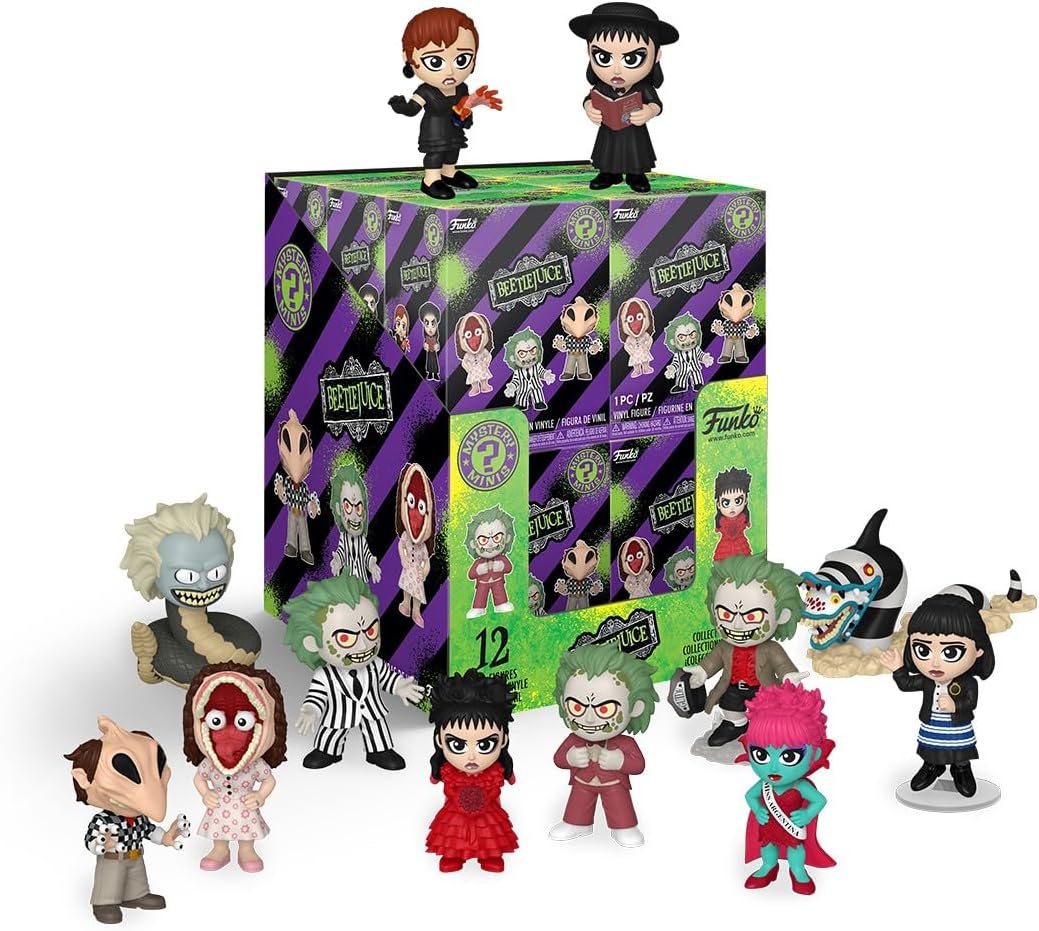 Funko Mystery Mini: Beetlejuice - 1 de 12 para colecionar - Estilos variados - Figura de vinil colecionável - Ideia para presente - Produtos oficiais - Brinquedos para crianças e adultos - Fãs de cinema - Minifigura para colecionadores