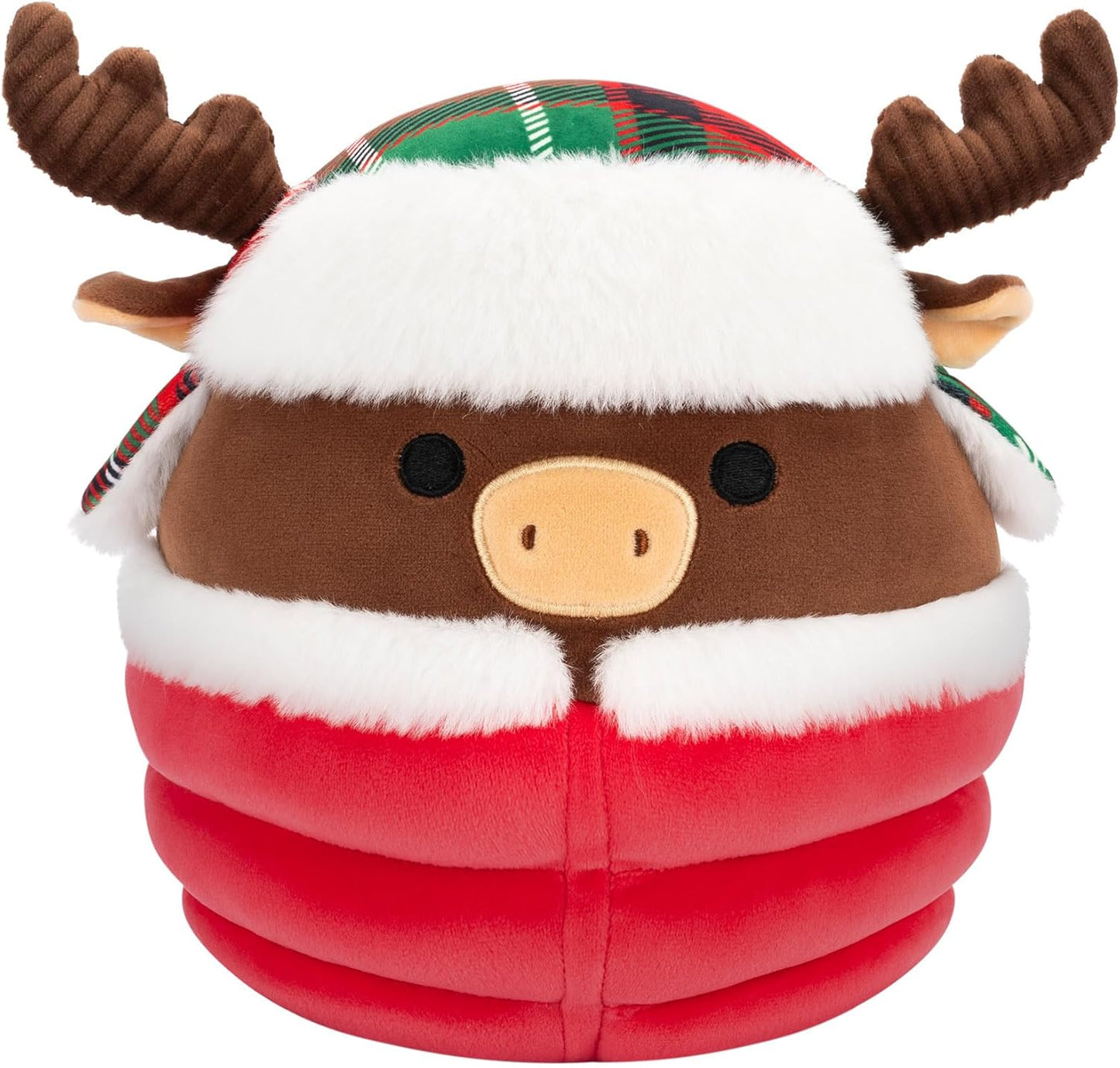Squishmallows Original Maurice the Brown Moose de 7,5 polegadas com jaqueta Puffer