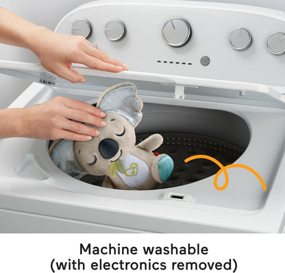 Brinquedo portátil para bebês Fisher-Price, Koala Calmante, com som, ruído branco e música, ideal para recém-nascidos a partir de 0 meses (JBD65)