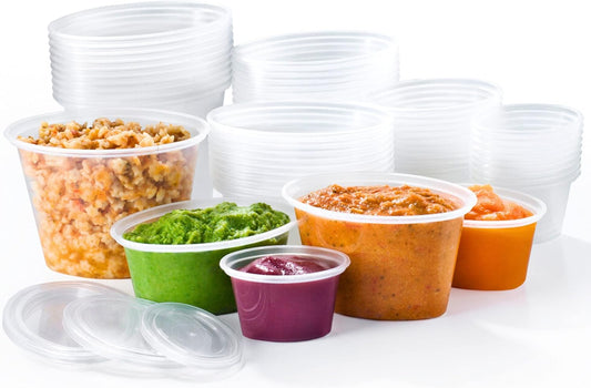 Mummy Cooks 50 tarros surtidos de porciones iniciales de destete de 4 a 12 meses para congelar alimentos para bebés, reutilizables, sin BPA