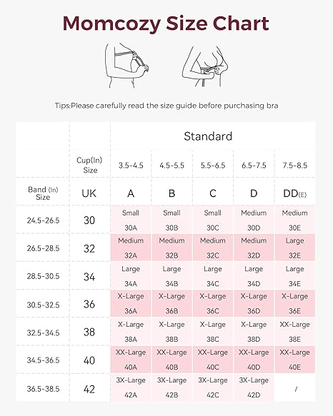 momcozy Sutiãs de enfermagem para amamentação, sutiã de maternidade para gravidez sem costura, sutiã de amamentação clássico sem fio com faixa de gelatina