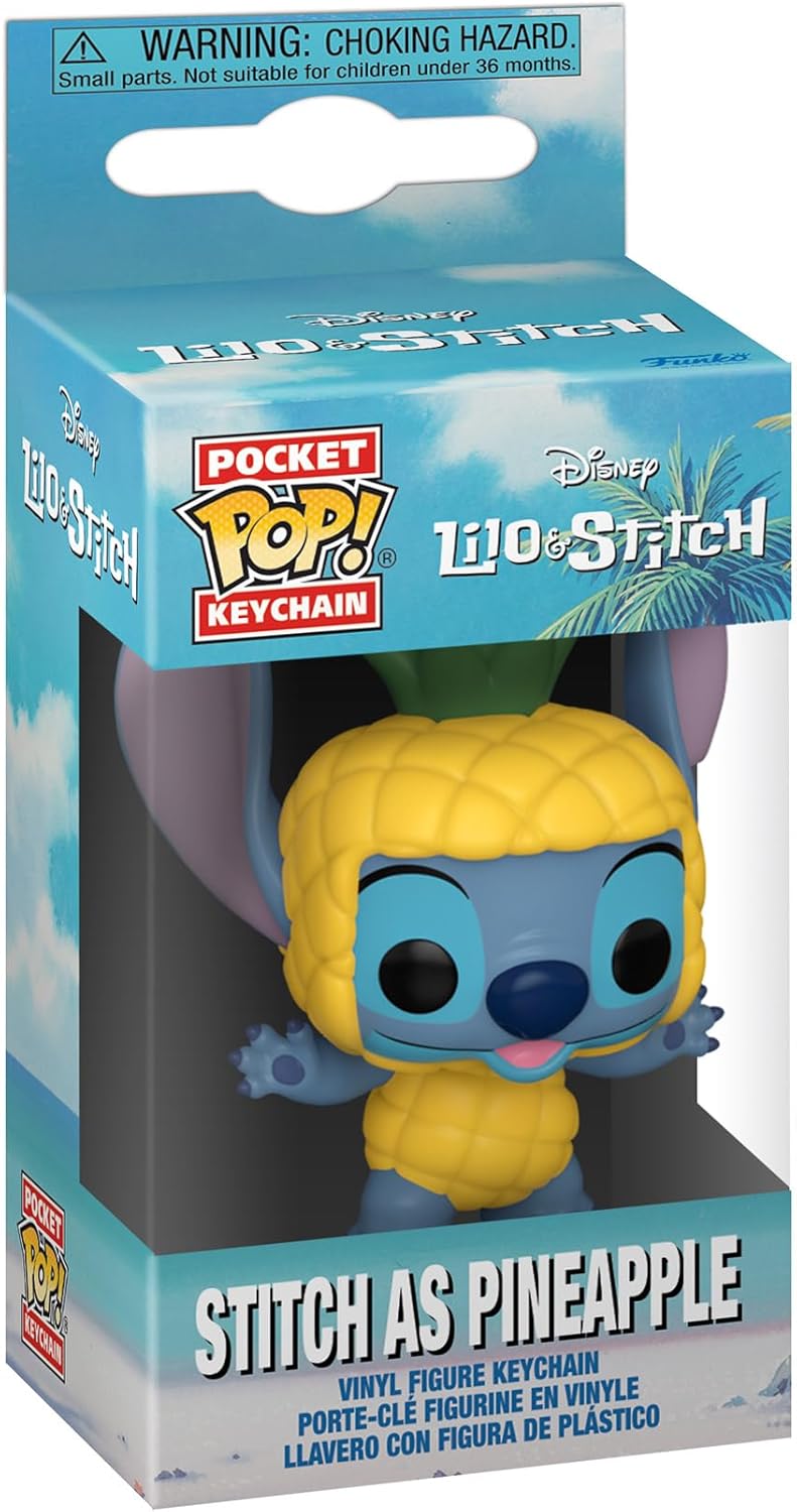 Chaveiro Funko Pop!: Disney - Stitch As Pineapple As Enamel Pineapple - Chaveiro Lilo e Stitch - Mini Figura Colecionável - Presente de Natal - Ideia para Presente - Produtos Oficiais - Fãs de Cinema