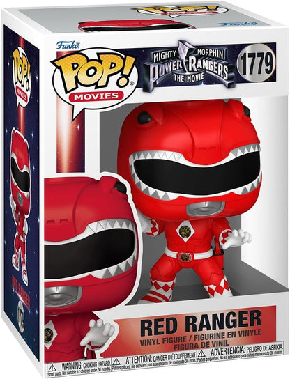 Funko Pop! Filmes: Mighty Morphin Power Rangers - Ranger Vermelho - Figura de vinil colecionável - Ideia para presente - Produtos oficiais - Brinquedos para crianças e adultos - Fãs de cinema - Figura modelo para colecionadores