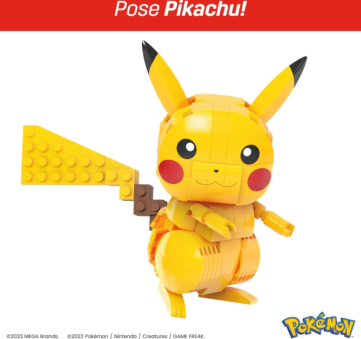 MEGA Brinquedos de Montar Pokémon (Figura de Ação) para Crianças – Trio da Região de Kanto com 529 Peças: Pikachu, Charmander e Meowth Montáveis e Articulados