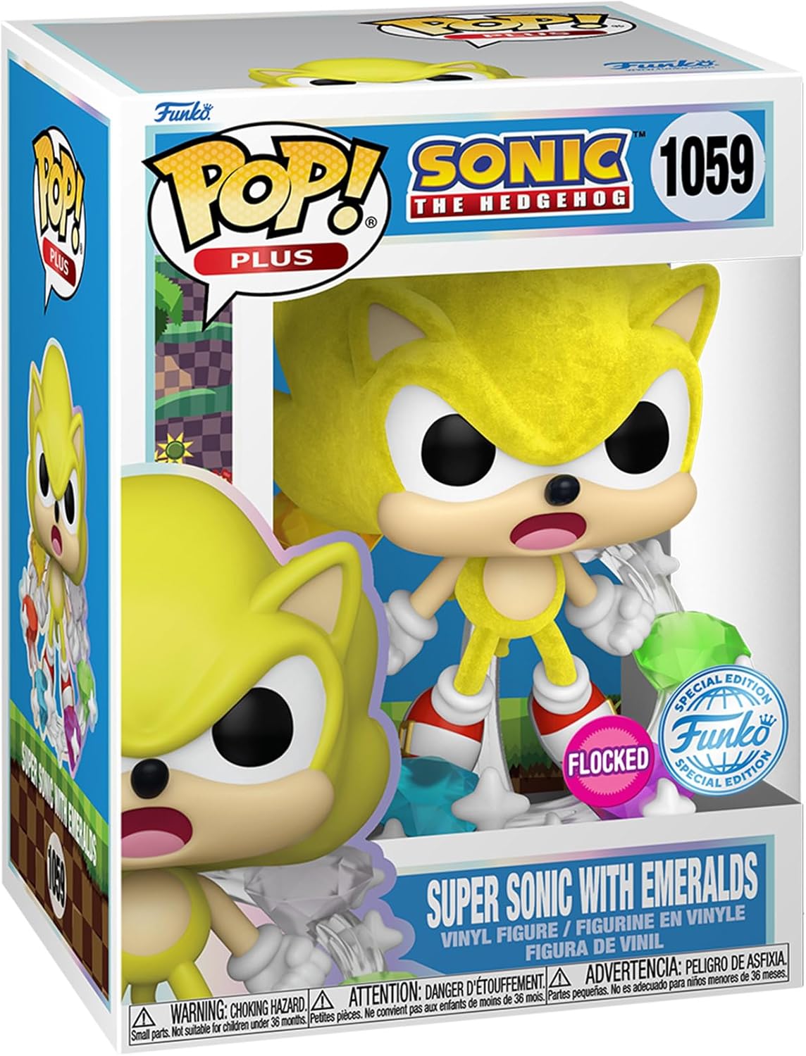 Funko Pop! Plus: Sonic - Super Sonic com Esmeraldas - Sonic The Hedgehog - Figura colecionável de vinil - Ideia para presente - Produtos oficiais - Brinquedo para crianças e adultos