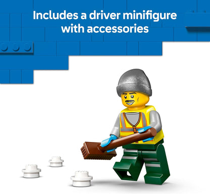 LEGO Caminhão Limpa-Neve City - Kit de Montagem com Minifigura, Ferramentas e Função de Espalhar Sal - Ideia de Presente de Aniversário para Meninos a partir de 6 Anos e Fãs de Engenharia - 60490