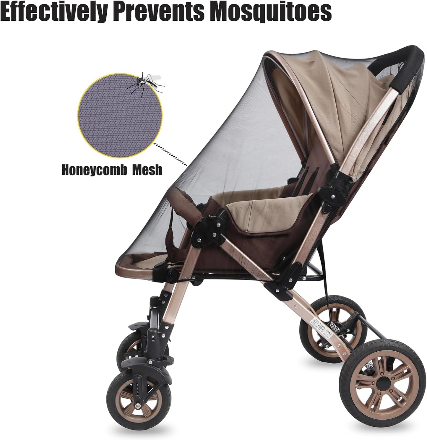 PandaEar Conjunto de 2 Mosquiteiros para Carrinho de Bebê, Mosquiteiro Universal para Carrinho, Capa de Rede para Carrinho de Bebê, Cadeirinha de Carro, Moisés, Berço - Preto