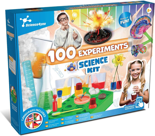Science4you 100 Experimentos científicos para crianças – Divirta-se por horas com este kit educacional de ciências, aprenda física, química, geologia e biologia, brinquedos educativos