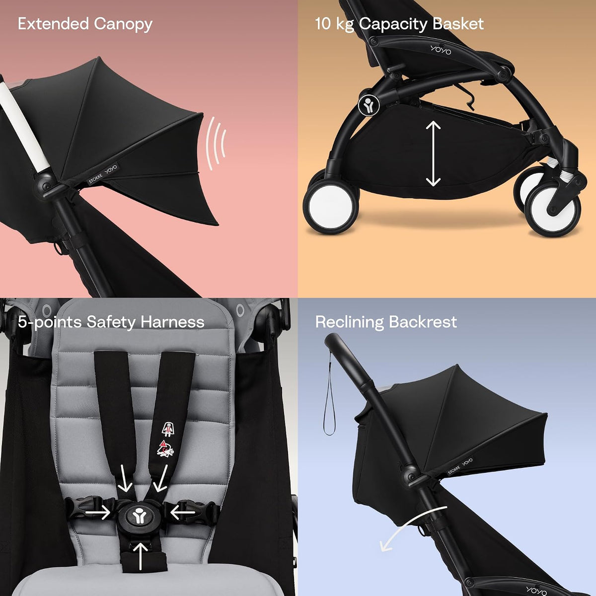 Stokke Carrinho de bebê  YOYO3 compacto, dobrável e leve a partir de 6 meses, cor Aqua