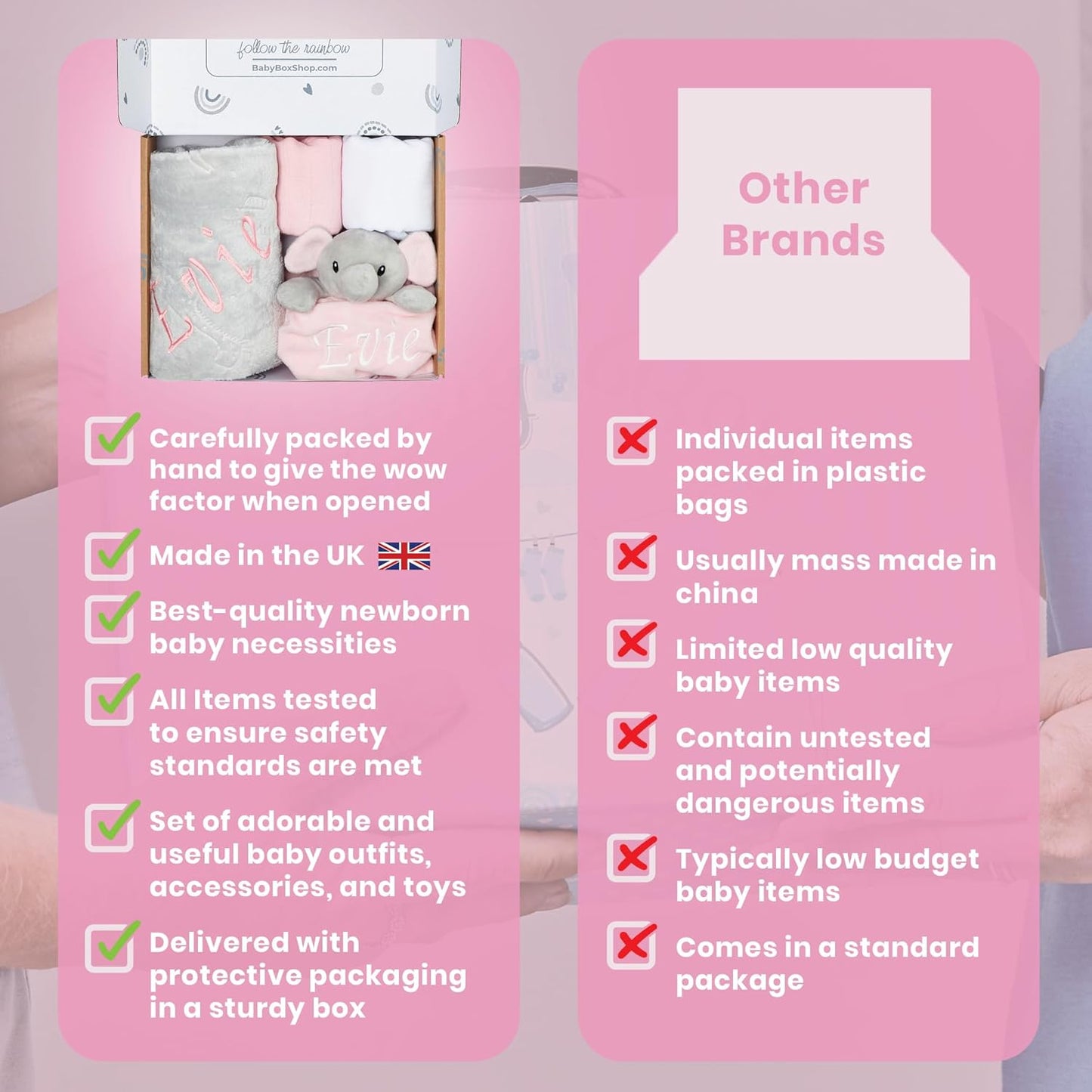 Baby Box Shop - Presentes personalizados para meninos, presente ideal para batizado: cobertor de lã, Baby Box Shop - 5 itens essenciais para recém-nascidos, ideais como presentes para chá de bebê e batizado, panos de musselina e presentes