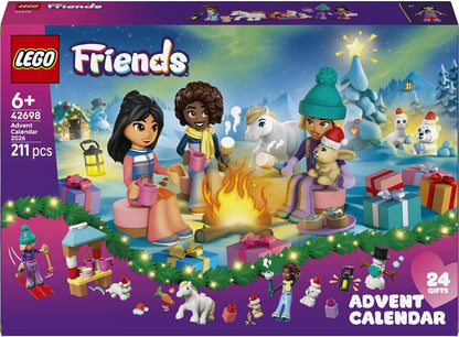 LEGO Calendário do Advento Friends 2026-42698 | Brinquedos para meninas a partir de 6 anos, 24 surpresas, 3 minibonecas, 6 figuras de animais e acessórios, presente de Natal, 211 peças