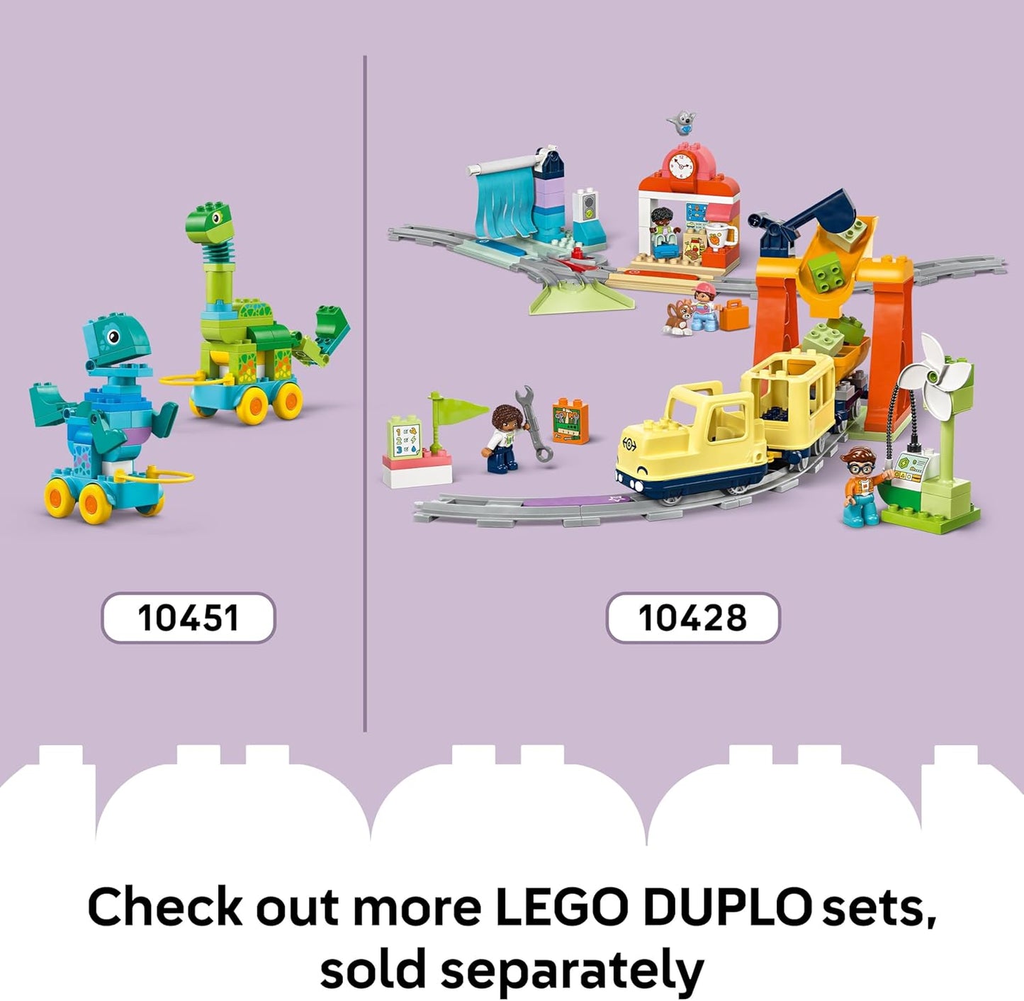 LEGO Jogo DUPLO Hopsy's Castle - Brinquedo educativo para desenvolvimento de habilidades motoras para crianças pequenas - inclui 3 figuras de animais, um castelo de brinquedo e um jogo de tabuleiro com um spinner - Presente de aniversário.