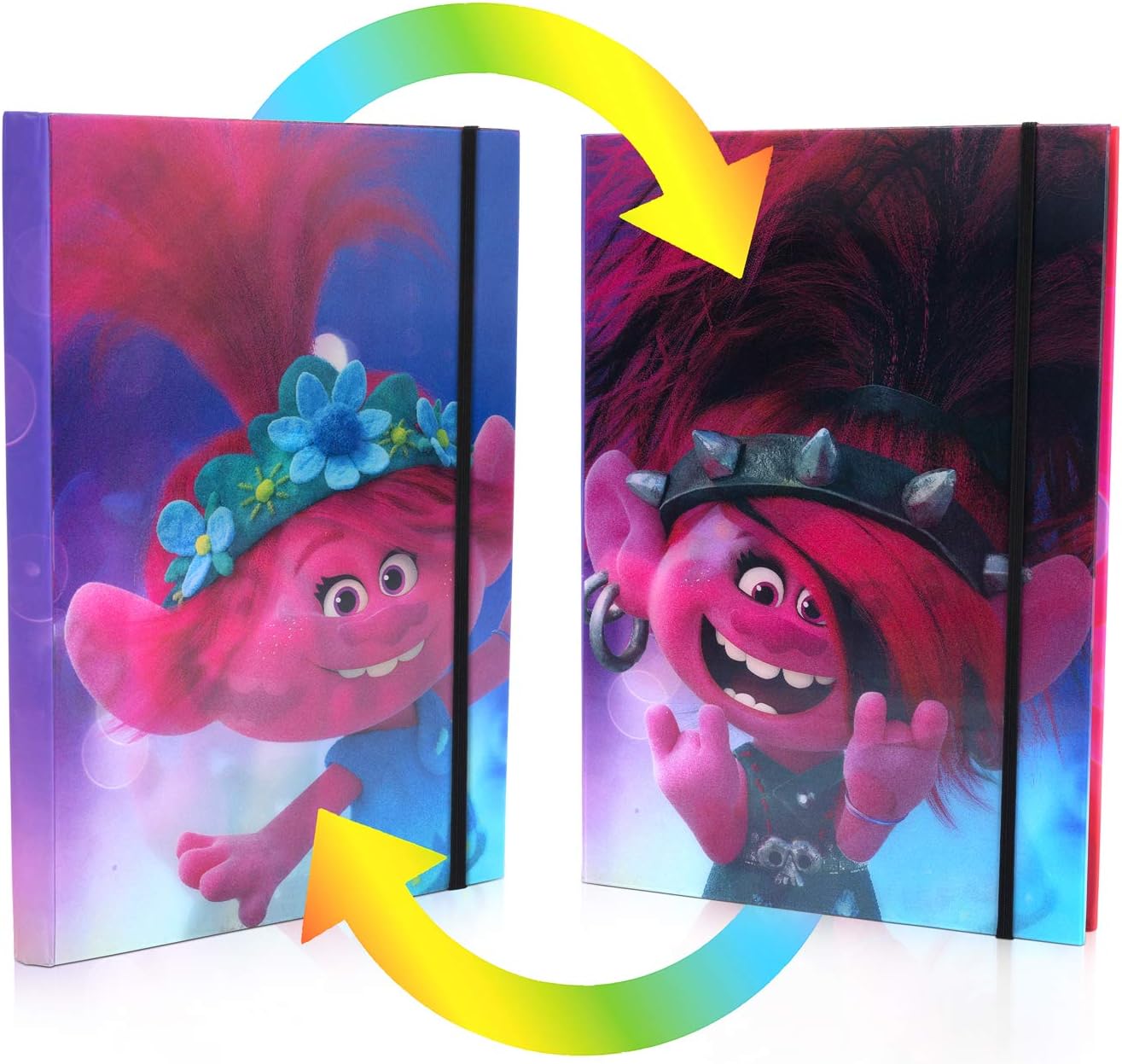 Caderno Lenticular da Turnê Mundial Trolls - Poppy to Rock Poppy