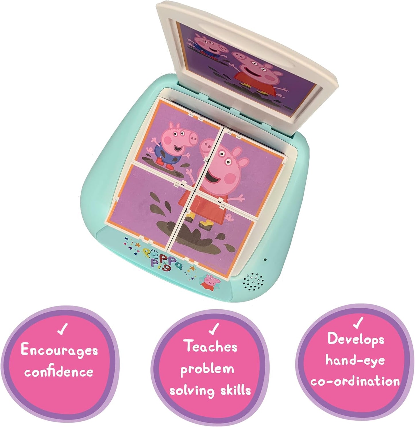 Blocos de quebra-cabeça musicais da Peppa Pig Wow! Stuff | Brinquedo educativo pré-escolar com 6 canções de ninar | Para crianças de 2, 3, 4 e 5 anos (brinquedos da Peppa Pig)