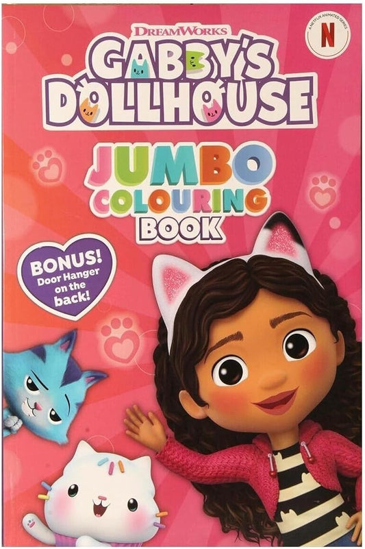 Livro de colorir gigante da Casa de Bonecas da Gabby da DreamWorks | Inclui enfeite de porta na parte de trás | Livro de colorir para crianças | Livros de colorir divertidos e com atividades | Perfeito para viagens,
