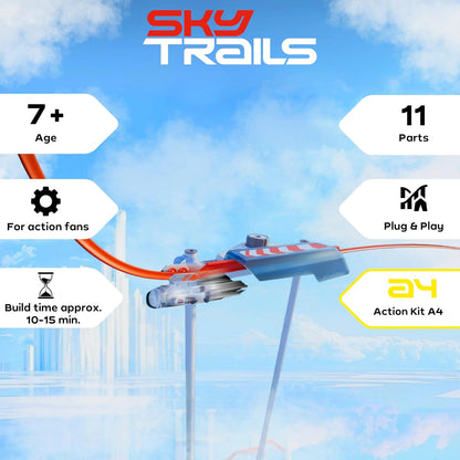 Sky Trails no céu | Reforço | Power-Beschleuniger com Katapult-Funktion für Bahnen | Crianças perfeitas para crianças até 7 anos | 72059