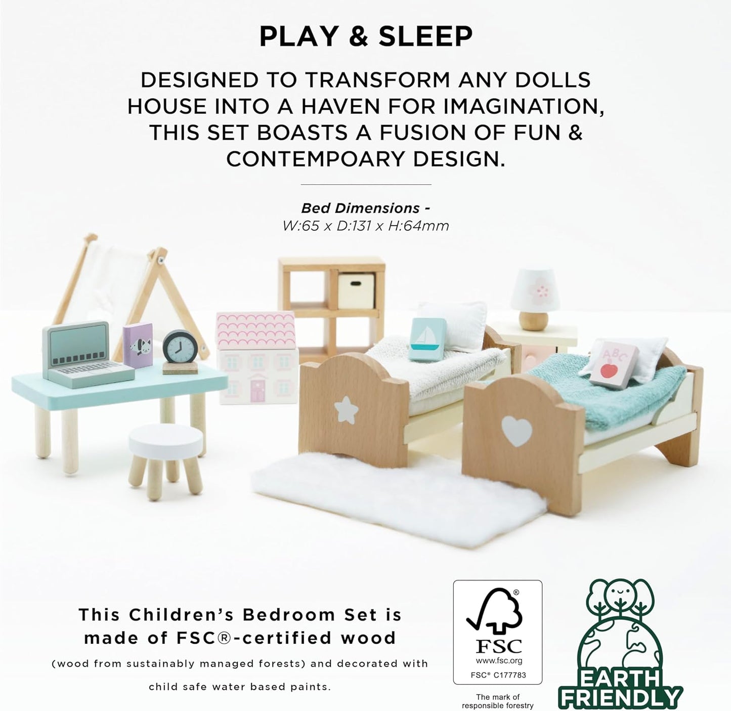 Le Toy Van - Casa de bonecas de madeira Daisylane Conjunto de jogos infantis para casas de bonecas | Conjuntos de móveis para casas de bonecas - adequados para maiores de 3 anos