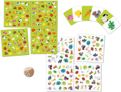 Janod - Mi primera búsqueda y descubrimiento - Tema de la granja - Juego de mesa para niños - Juego de observación - A partir de 3 años,