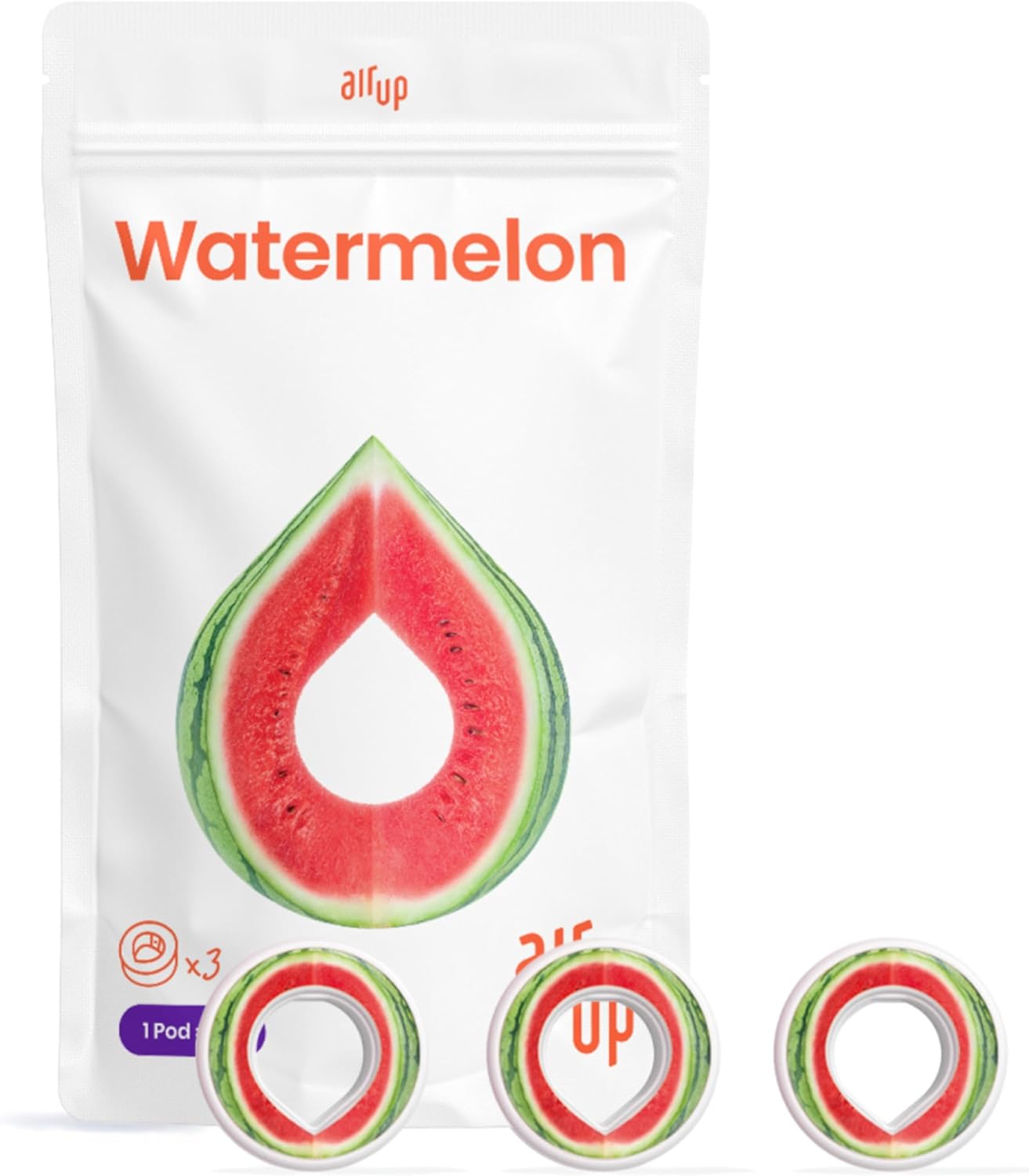 air up® 3 Cápsulas Melancia | Conjunto Degustação de Cápsulas de Sabor para 15 litros de Água sem Açúcar Sabor: Melancia | Para garrafa air up® original