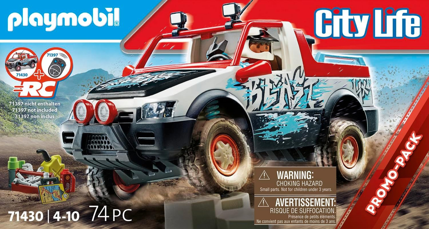 Playmobil 71430 Veículos RC City Life - Carro de rally, brinquedo de carro de corrida e dramatização imaginativa, conjuntos adequados para crianças de 4 anos ou mais