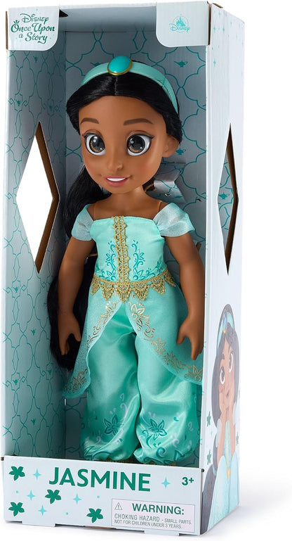 Disney Boneca Oficial Jasmine da Store com Escova de Cabelo de Brinquedo, Aladdin, 40,5 cm / 16 pol., Coleção Once Upon a Story, Idade 3+