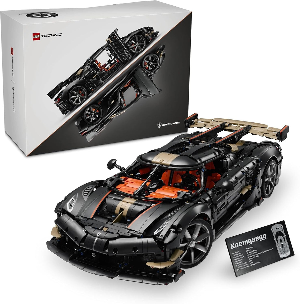 LEGO Technic Koenigsegg Jesko Absolut 42232 | Conjunto para adultos, modelo de carro, kit STEM com motor V8, suspensão triplex e "Modo Fantasma"...