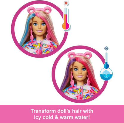 Barbie Cutie Reveal Ursinhos Carinhosos com Boneca e Acessórios, Série 2 Ursinho da União com 10 Surpresas, Incluindo Mudança de Cor e Mini Ursinho, JFV60