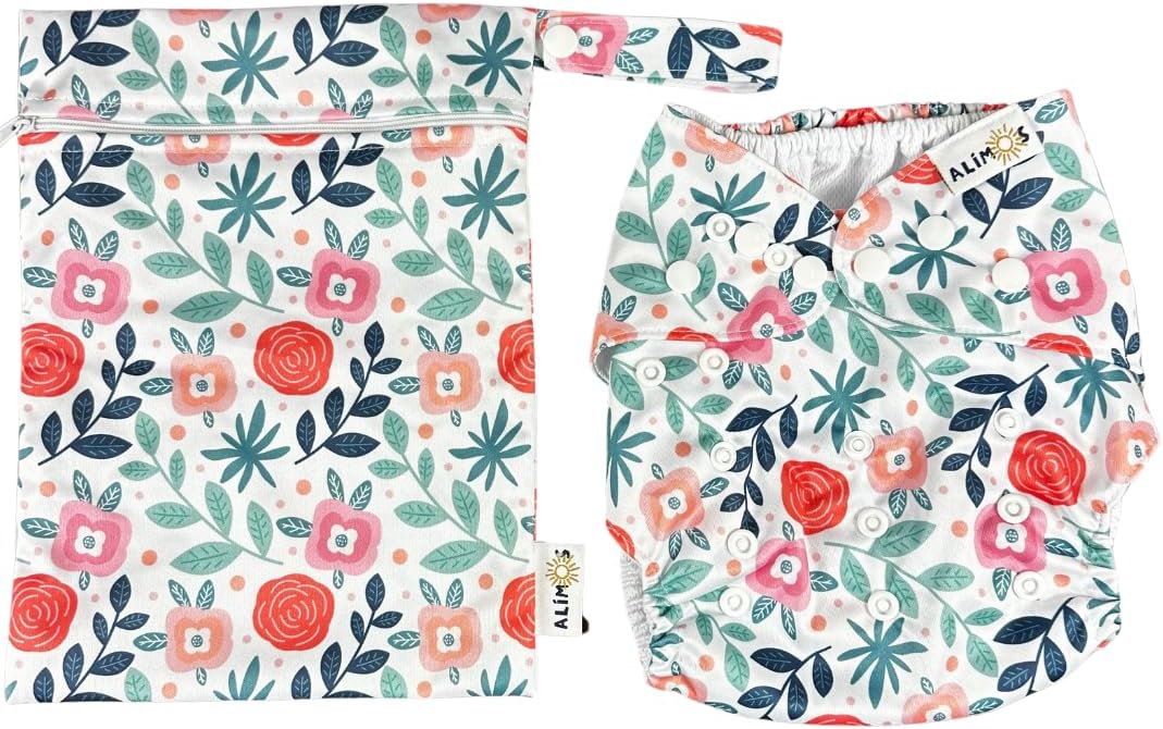 Alimos Fralda de natação bolsa impermeável lavável e reutilizável para bebê feliz