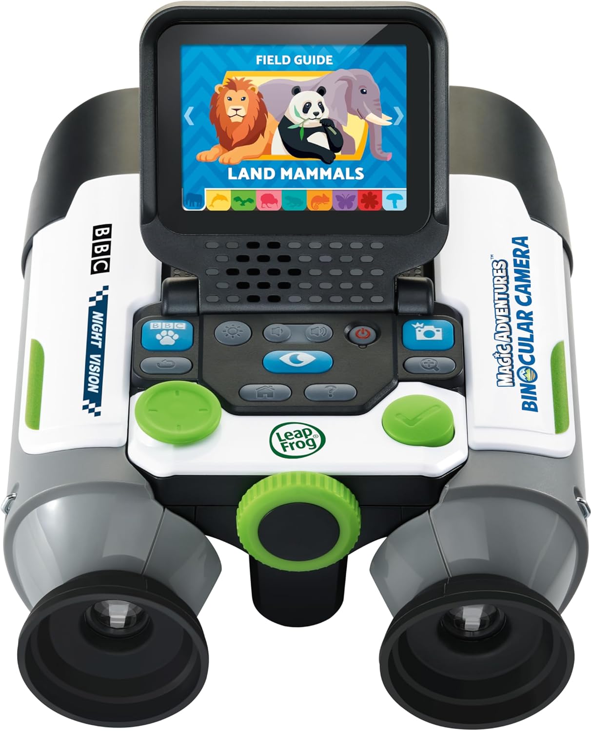 LeapFrog Câmera binocular Magic Adventures, binóculos interativos reais com visão noturna e câmera com zoom óptico de 10X, imagens educacionais da BBC, vídeos e fatos, brinquedo para 5, 6+ anos