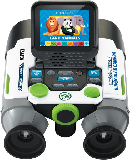 LeapFrog Câmera binocular Magic Adventures, binóculos interativos reais com visão noturna e câmera com zoom óptico de 10X, imagens educacionais da BBC, vídeos e fatos, brinquedo para 5, 6+ anos