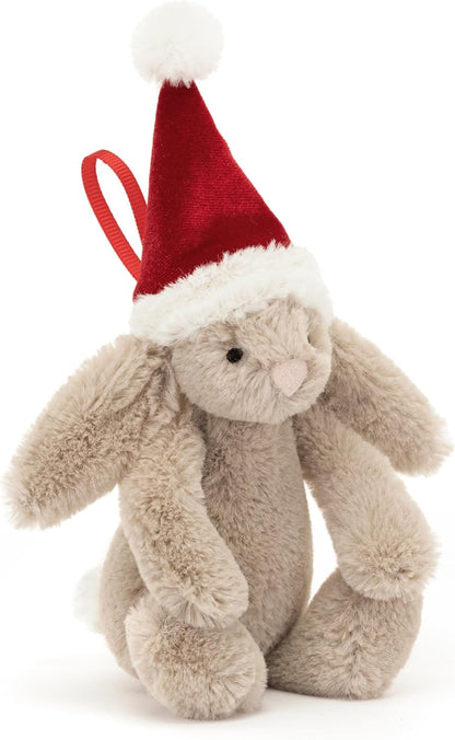 Jellycat Decoração de Natal Tímido Coelho - A: 13 cm x C: 5 cm