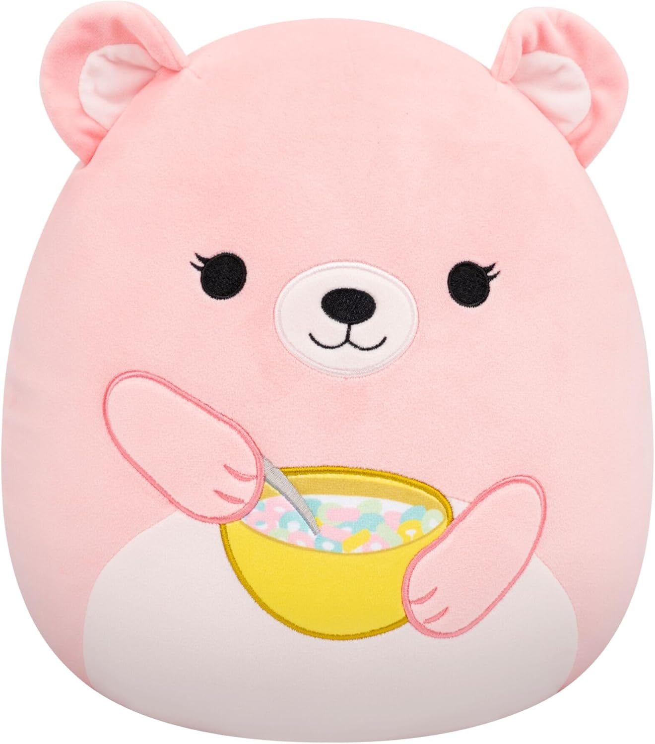 Squishmallows Original de 12 Polegadas – Urso Hominy Segurando uma Tigela de Cereal – Pelúcia Oficial da Jazwares
