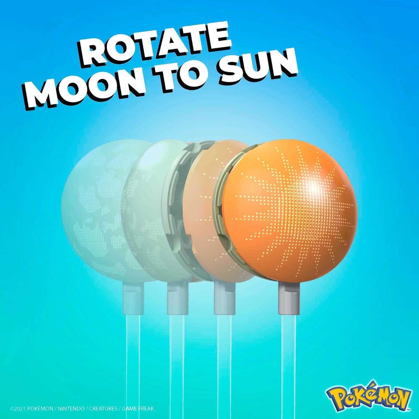 Mega Conjunto de construção Construx Pokémon Umbreon & Espeon - Figuras edificáveis e posicionáveis - Glow-In-The-Dark Moon - 122 peças - 5" h - Presente para crianças a partir de 6 anos - HGC21