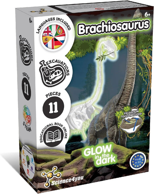 Science4you Kit de escavação de fósseis de T-Rex, Kit de escavação de fósseis de Brachiosaurus Science4you, Kit de escavação de fósseis de Stegosaurus Science4you, Kit de escavação de fósseis de Triceratops Science4you