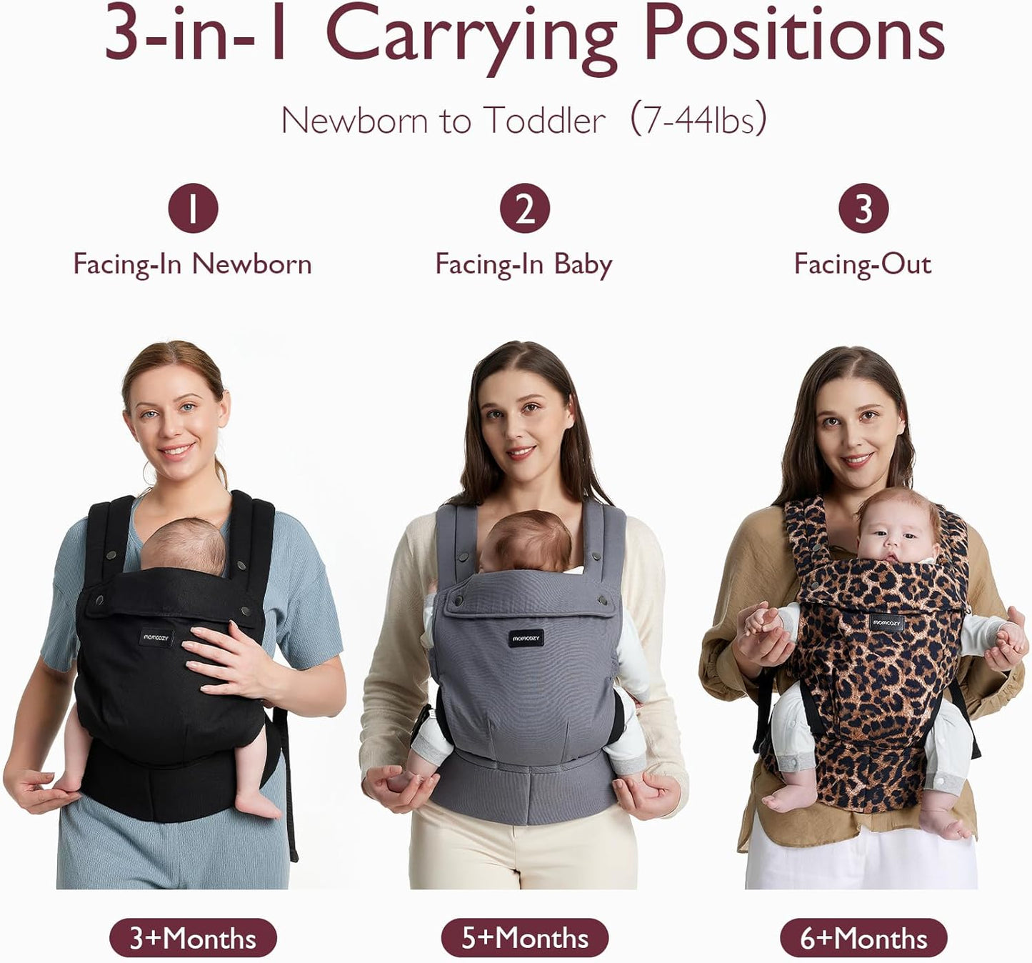 Momcozy Canguru para Bebês Recém-nascidos e Crianças Ergonômico, Aconchegante e Leve