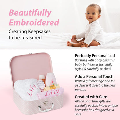 Conjunto de presentes personalizados para bebês: presentes personalizados para bebês, conjunto de banho para bebês, presentes personalizados para recém-nascidos, itens essenciais para recém-nascidos