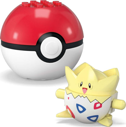 MEGA Conjunto de Brinquedos de Montar Pokémon com Figuras de Ação, Pacote com 2 Poké Bolas (Togepi e Piplup) e 41 Peças, para Crianças, JCT44