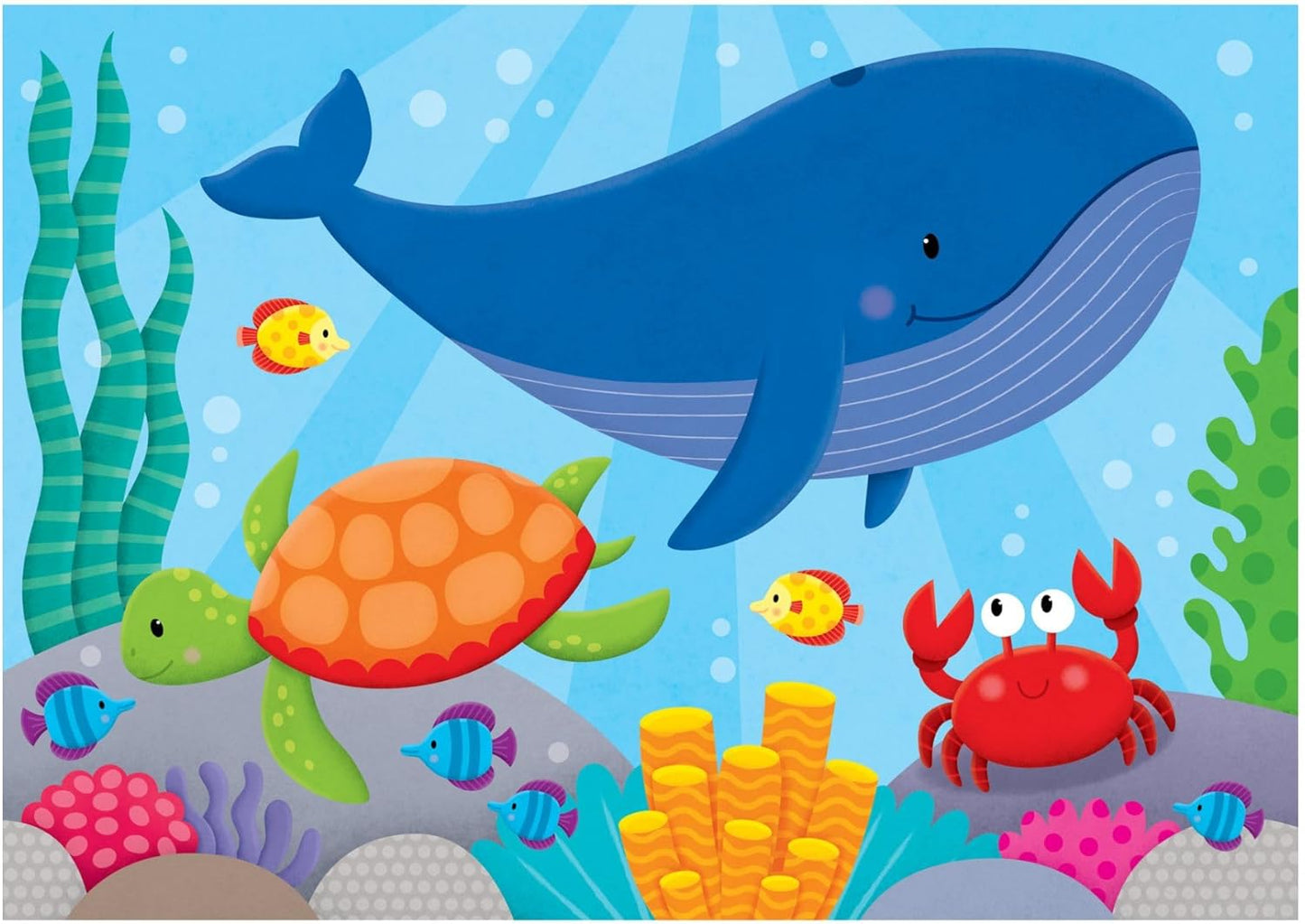 Galt, 4 quebra-cabeças em uma caixa - Oceano, quebra-cabeças para crianças, quebra-cabeças de 4, 6, 8 e 12 peças, a partir de 18 meses