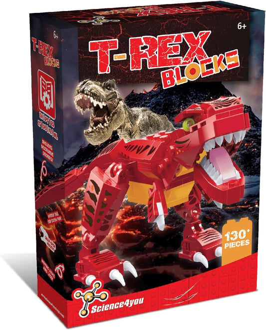 Science4you Kit de construção T-Rex para crianças – Construa seu próprio parque de dinossauros, divirta-se construindo dinossauros, divirta-se construindo T-Rex em um Jurassic Park, presente de construção e artesanato