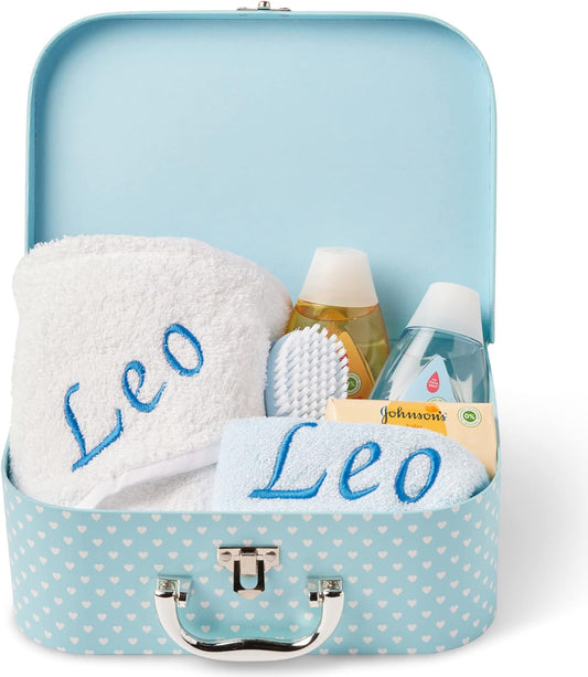 Conjunto de presentes personalizados para bebês: presentes personalizados para bebês, conjunto de banho para bebês, presentes personalizados para recém-nascidos, itens essenciais para recém-nascidos