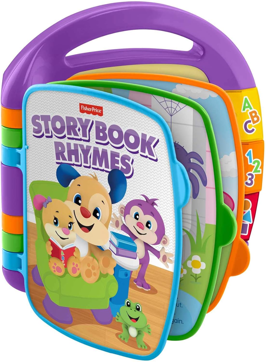 Fisher-Price Brinquedo educativo com histórias, rimas, luzes e música para bebês e crianças pequenas, versão em inglês britânico "Laugh & Learn", CDH26