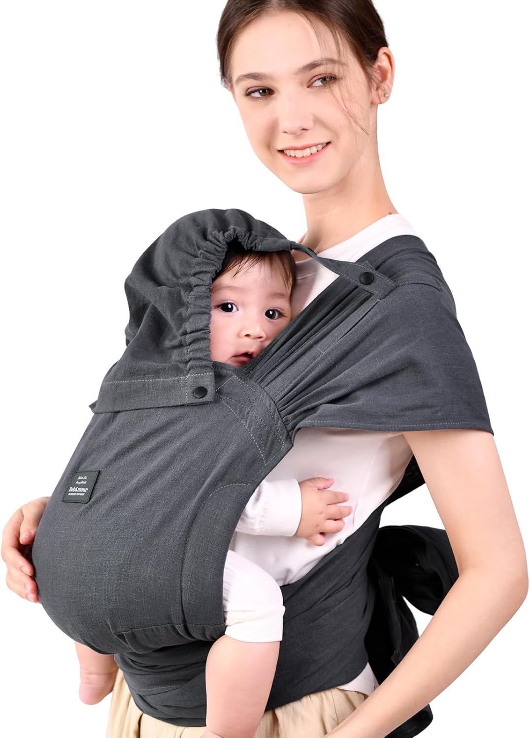 Bebamour Canguru para Bebê, Tamanho Único Ajustável, Fácil de Usar, Preto