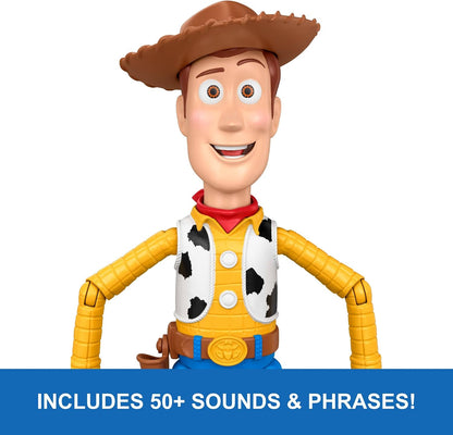 Mattel Disney e Pixar Toy Story 5 Woody em Ação | Boneco de Ação de 30 cm com mais de 50 Frases e Sons do Filme, Fiel ao Filme, JKL95