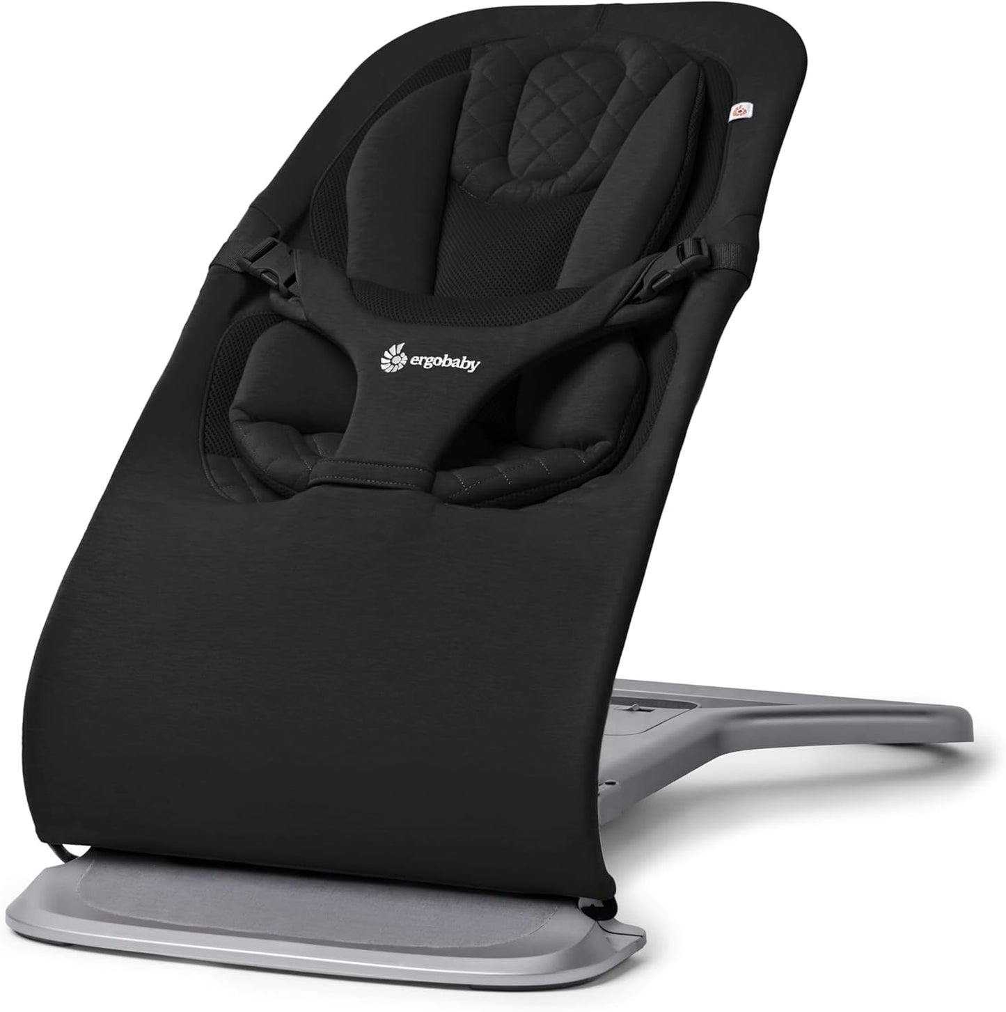 Ergobaby 3 em 1 Evolve Bouncer, espreguiçadeira ergonômica para bebês desde o nascimento até a criança, balanço para bebês com inserção para recém-nascidos (2,5 kg - 13,2 kg), Onyx Black