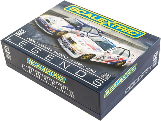Scalextric C3693A Legends Touring Twinpack-Coche Ford Sierra RS500 y BMW E30, Blanco