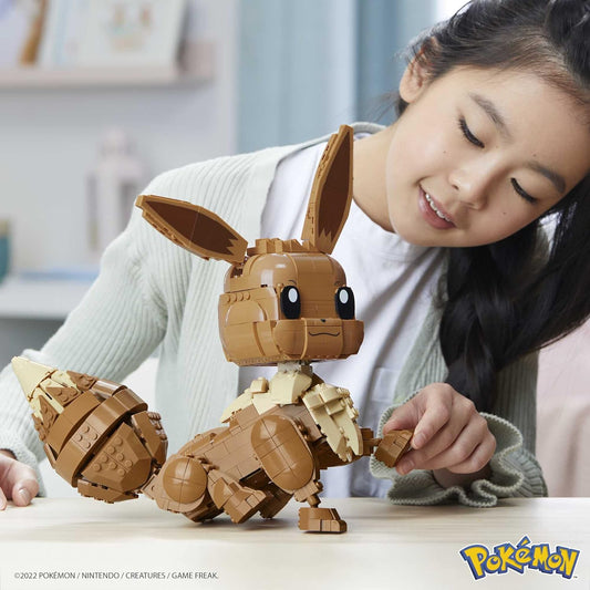 MEGA Conjunto de construção de brinquedos Pokémon Jumbo Eevee, 11 polegadas de altura, articulado, 824 peças e peças, para meninos e meninas, a partir de 6 anos, GMD34