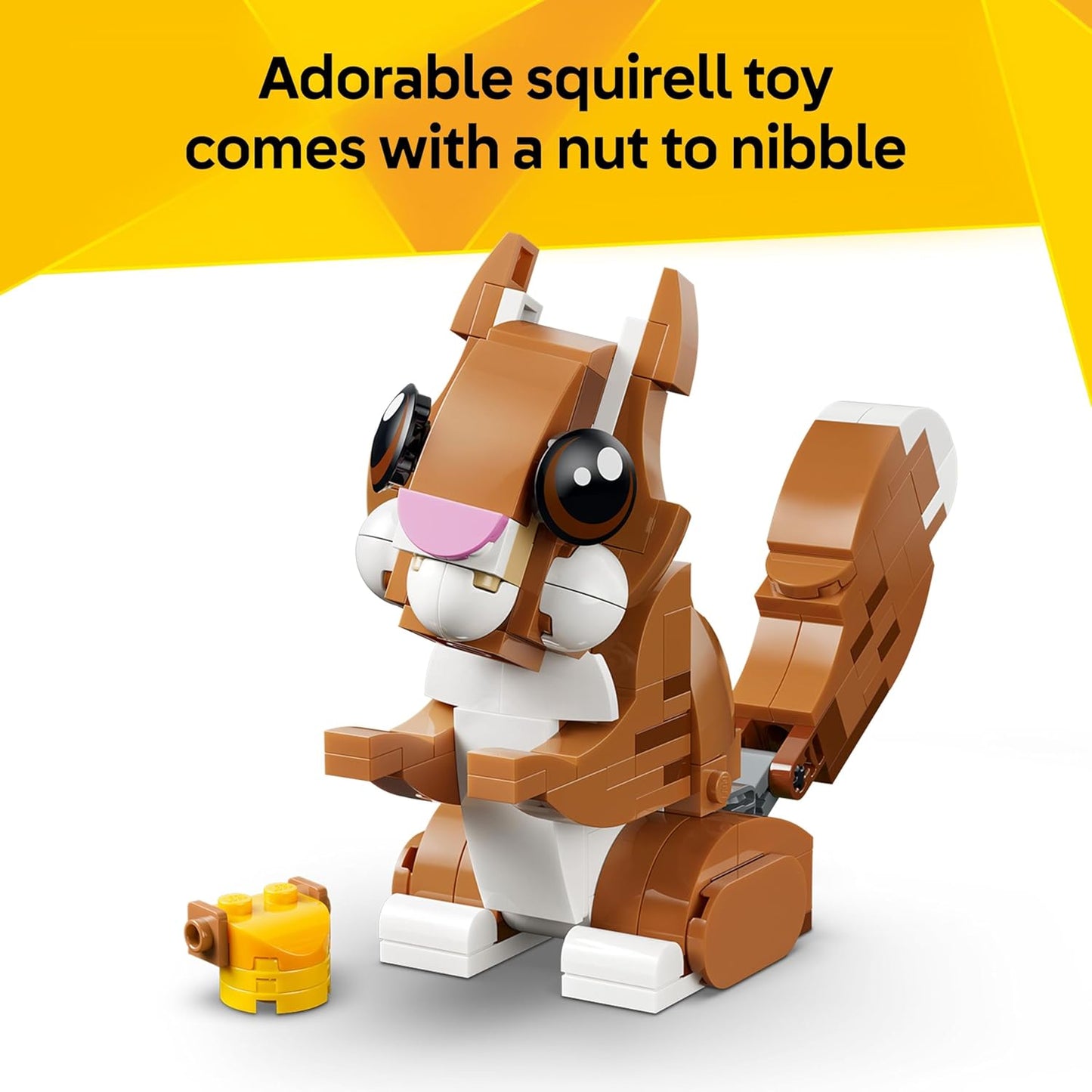 LEGO Creator 3 em 1 Animais Fofos: Cachorrinho de Brinquedo Divertido - Figura de Animal de Estimação que se Transforma em Esquilo ou Pato - Presente de Aniversário Criativo para Meninas e Meninos a partir de 8 Anos - 31382