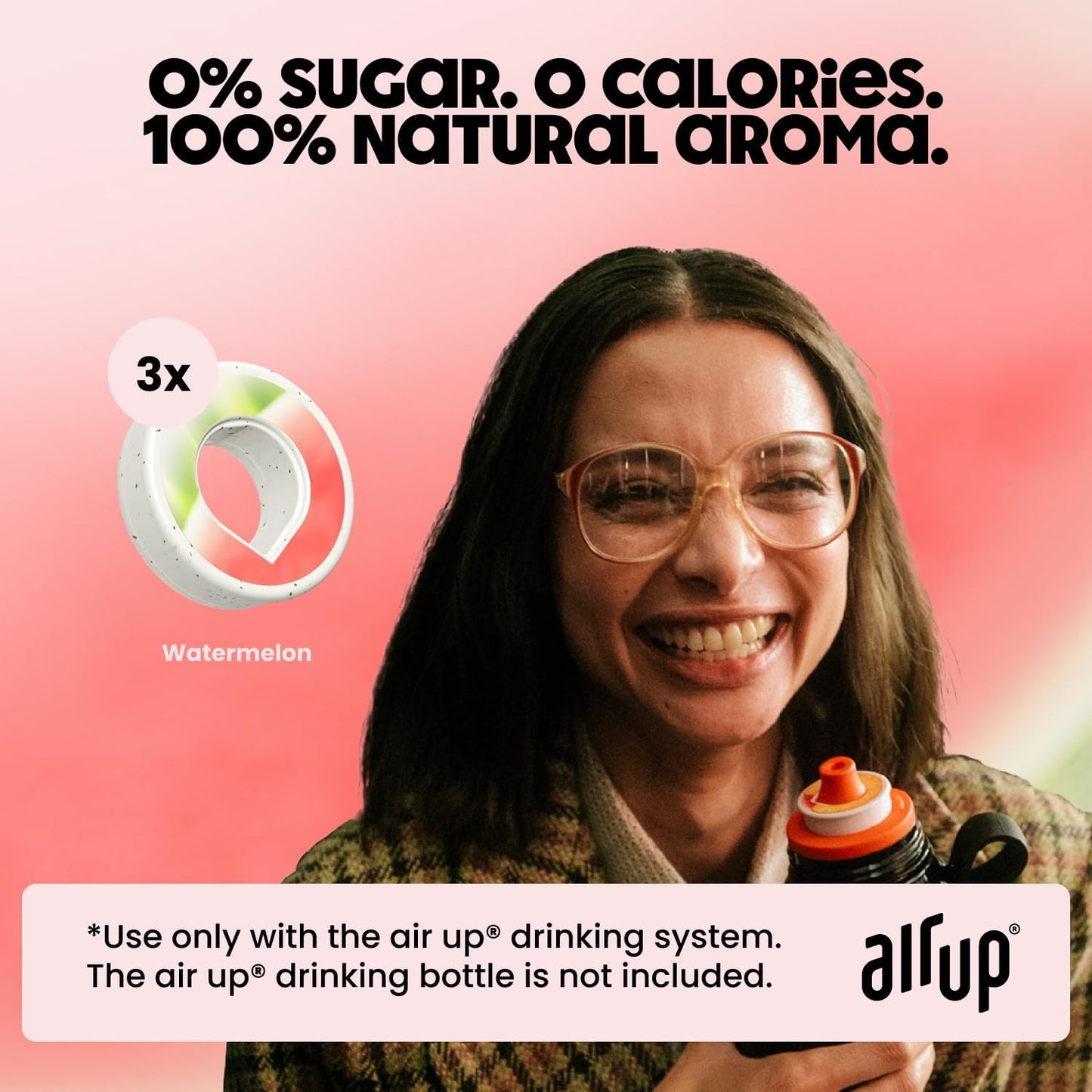 air up® 3 Cápsulas Melancia | Conjunto Degustação de Cápsulas de Sabor para 15 litros de Água sem Açúcar Sabor: Melancia | Para garrafa air up® original