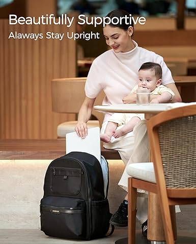 Momcozy Mochila para fraldas Urban - Bolsa para bebês elegante, durável e impermeável com vários bolsos, compartimento para laptop, trocador e alças para carrinho de bebê. Essencial para viagens, pais, trabalho e maternidade.