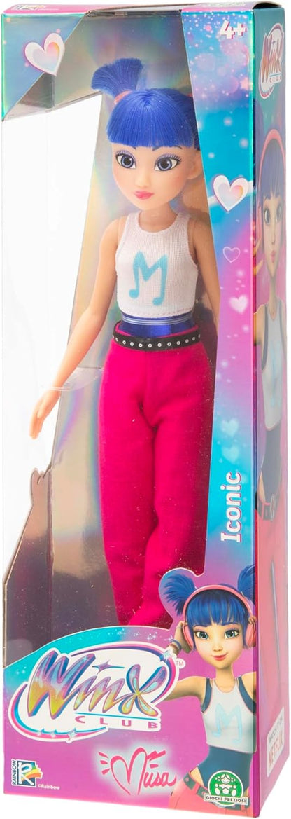 Winx Boneca Musa, Boneca Fashion, 27 cm de altura, Vestido totalmente articulado, Vestido como visto na nova série animada, Para crianças a partir de 3 anos de idade.